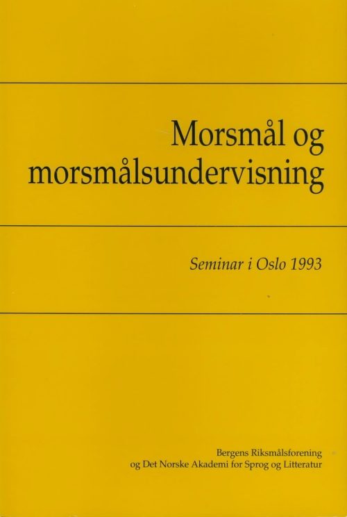 Morsmål og morsmålsundervisning